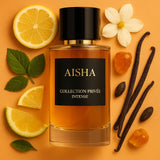 Détail du flacon Aisha – Parfum chaud, ambré et longue tenue