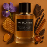 Parfum niche boisé cuiré, intense, arty et raffiné, longue tenue, AvrelParfum.